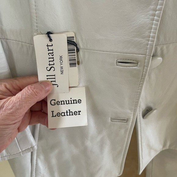 VINTAGE JILL STUART WHITE LEATHER PANTS & JACKET - Picture 5 of 16